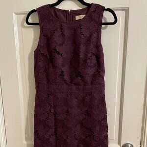 LOFT dark purple lace dress size 2